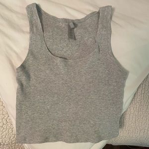 SKIMS Grey cotton rib tank
